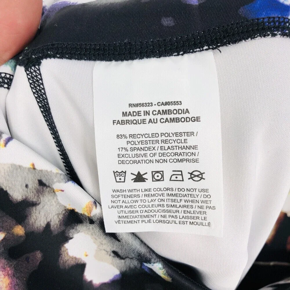 Nike Dri Fit Full Length Floral High Rise Workout Leggings Size Small Women's